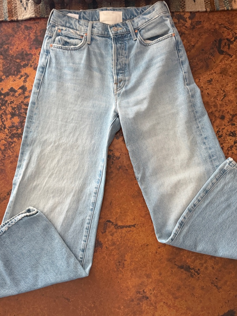 MOTHER Light Blue High-Rise Flare Jeans